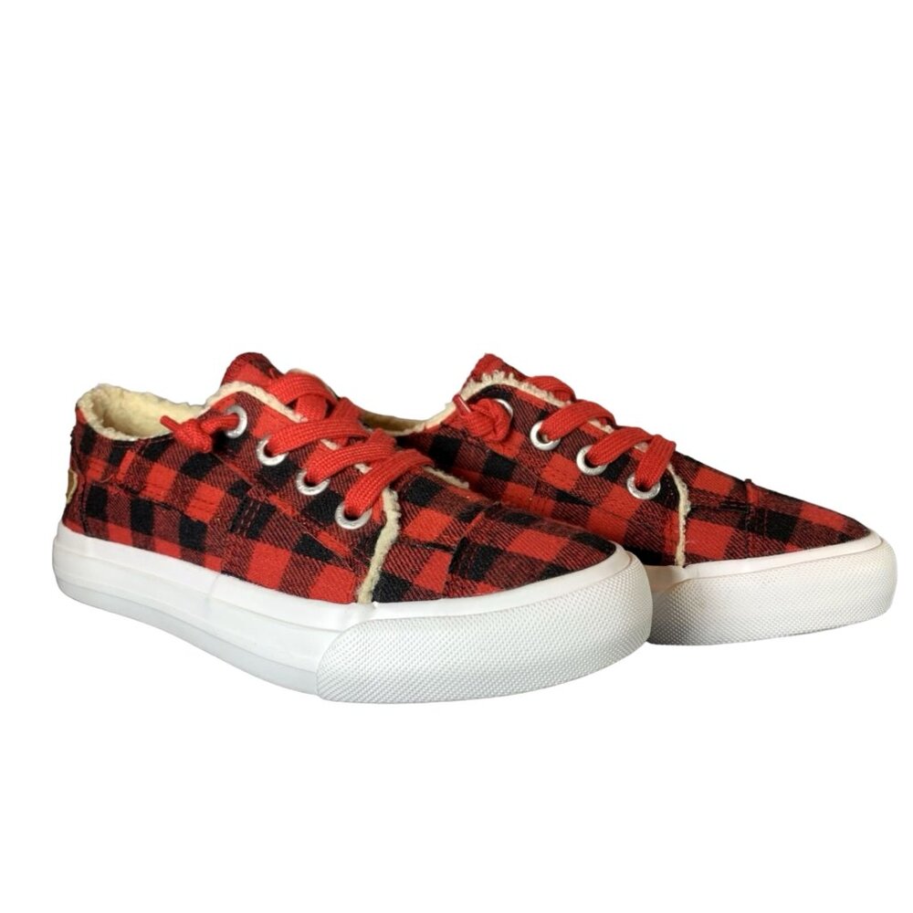 Blowfish Malibu Women's Play Sneaker - WITH RED LACES - Red Buffalo Check - NWT - Picture 7 of 11